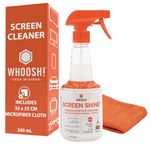 WHOOSH! Screen Shine Pro 500 ml Refillable OLED TV Screen Cleaner, Safe & Streak Free Electronic Cleaner for Laptop, Monitor, MacBook, Camera Cleaning Kit with 37 x 37 cm Microfiber Cloth