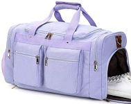 BLUBOON Weekender Bag Women Ladies Overnight Duffel Bag with Shoe Compartment Canvas Carry On Bag for Airplanes