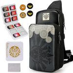 Owngen Travel Bag for Nintendo Switch/Lite/OLED, for Zelda Tears of The Kingdom Portable Sling Shoulder Crossbody Carrying Storage Accessories Backpack with Cute Game Card Case, 4 Thumb Grip Caps