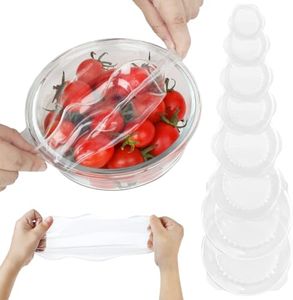 Silicone Stretch Lids for Food Storage, Transparent Bowl Covers, 8PCS