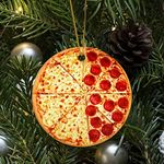 Family Pizza Night Food Ornaments Cheese and Pepperoni Pizza Christmas Ornament I Love Pizza Pizza Lover Gift Unique Christmas Ornaments Christmas Tree Decorations Ornaments