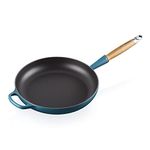 Le Creuset Signature Cast Iron Frying Pan With Wooden Handle 28cm Deep Teal, 20258286420422