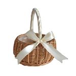 Small White Wicker Basket For Flower Girl