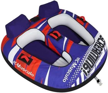 K-Musculo Towable Tubes Boating Water Tubes - 2 Person 360° wrap, Heavy Duty Boat Tubes & Towables, EVA Foam Pads, Drainage, Super Safe Handle, Quick Connector (F-1001)