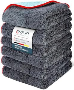 Glart Poliertuch Auto Trockentuch - 6er Set - Premium Mikrofasertuch Auto für Autopolitur, Scheiben & Cockpit - 60x40cm Mikrofasertuch - Kratzfreies Trocknen & Auto polieren - Mikrofaser Trockentuch