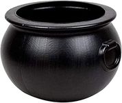 PMU 18 Inch Halloween Black Cauldron Kettle, Halloween Black Plastic Witch Cauldron Kettle, Party Decorations, Indoor & Outdoor, Favor Decoration Pkg/1