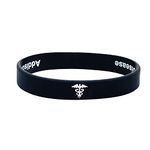 Addison's Disease Hidden Message Wristband Medical Alert ID Bracelet Black White Men's Ladies Silicone Band 202mm Adults (1 band only)