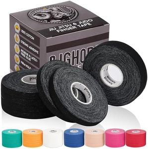 Bighorn Athletics Jiu Jitsu Finger Tape, Rock Climbing Tape, Wrestling Tape, Athletic Tape for Fingers, Hands, & Toes, 0.3-Inch x 45-feet, 8-Rolls, Black