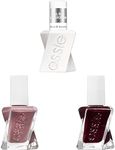 essie gel couture, longwear gel nail polish, BUNDLE, take me to thread (dark neutral), model clicks (dark purple), topcoat, 13.5 ml