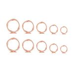 NewZenro 5Pairs Surgical Stainless Steel 16G Sleeper Cartilage Daith Tiny Small Hoop Earrings Mini Septum Hinged Clicker Nose Ring Helix Tragus Piercings Unisex Fashion Huggie Hoops Set 6-14MM, Metal, no gemstone