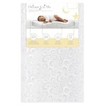 Dream On Me 2-in-1 Breathable Two-Sided 3" Portable Mini Crib Mattress, Greenguard Gold Certified, Vinyl and Breathable Fabric, White