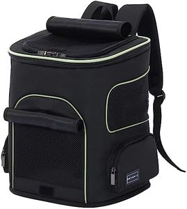 PETSFIT Dog Backpack Carrier with Upgraded Waist Protection Design, Cat Backpacks for Carrying Cats/Dogs/Puppies Up to 22 Pounds. Designed for Hiking Camping Traveling,Black