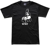 DIRTYRAGZ Men's WWF Funny Panda Bear MMA Wrestling T Shirt Black, Black, Large