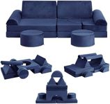 GarveeHome Kids Couch 15 Pcs, Modular Nugget Kids Couch, Kids Sofa Couch for Playroom, Floor Sofa for Children& Adults, Toddler Couch Kids Play Couch for Boys and Girls, Child Sectional Sofa, Blue