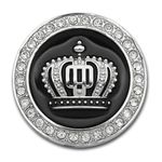 Sakuun King Crown 3D Metal Chrome Sticker Emblem Badge-Stylish Logo for Cars, Bikes & More- Dia 4.8 cm- Majestic Vehicle Accessory Silver Small Size.