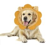 IEUUMLER Inflatable Recovery Dog Collar, Protective Donut Cone, Adjustable Soft Collar for Dog and Cat After Surgery Prevent from Biting & Scratching EU002 (M (Neck:9"-13"), Brown Lion)