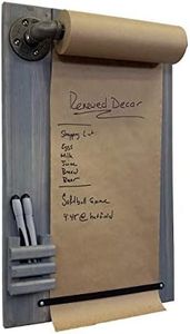 Rydal Farmhouse Rustic Wooden Memo Paper Roll Holder - Grocery List Pad or Note Board for Families - Customize 20 Colors - Shown In Classic Gray