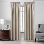 Elrene Home Fashions Colette Faux-Silk Blackout Window Curtain, 52 in x 108 in (1 Panel), Taupe