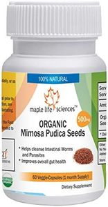 ORGANIC Mimosa Pudica Seeds Supplement Capsules - 500mg - 60 Vegan Capsules - Cleanse Parasites and Worms