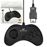 Retro-Bit Official Sega Saturn Controller Pad for Sega Saturn - Original Port - Black