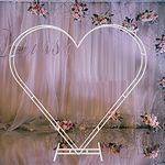 Fichiouy White 6.7FT Heart Shape Wedding Metal Arch Backdrop, Iron Flower Balloon Arbors Stand for Wedding Birthday Party, Graduation Decorations and Baby Shower