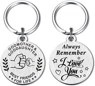 FALOGI Godmother Gifts from Goddaughter, Godmother Birthday Gifts, Remember I Love You Godmother Keychain