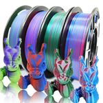 Reprapper 4X 250g Color Pack – Dual Color PLA Filament 1.75mm for 3D Printer & 3D Pen, Multicolour Filament, 4 x 250g Matte Red/Blue, Matte Purple/Green, Silk Red/Blue, and Silk Purple/Green
