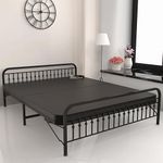 Honey Touch Nova Folding King Size Bed with Mattress | No Assembly Required | Foldable Bed for Sleeping/Guests/Rented Apartments/Bedroom(6x6.25ft, Black)