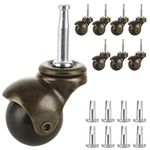 DAJAVE 1.5 Inch Ball Caster Wheels, 8 Pack Furniture Wheels Casters with Stem Sockets, Antique Casters Wheels for Furniture, Sofa, Chair, Wooden Table