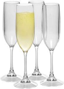 D'Eco Unbreakable Stemmed Champagne Flutes (Set of 4, 12oz ea) - 100% Reusable Shatterproof Mimosa and Champagne Glasses - Perfect for Hosting & Entertaining - Great for Graduation Parties and Gifts