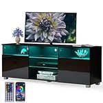 High Glossy LED Black TV Stand for 