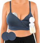 Supermom Silhouette with Removable Pads, Pumping Bra Hands Free, Adjustable Pumping & Nursing Bra for All Breast Pumps