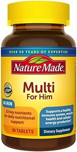 Nature Made Multivitamin For Him with No Iron, Mens Multivitamins for Daily Nutritional Support, Multivitamin for Men, 90 Tablets, 90 Day Supply