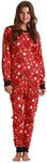 Just Love Women's Thermal Underwear Pajamas Set, Red - Christmas, Large