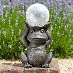 Garden Mile Frog Garden Ornament Colour Changing LED Garden Lights Solar Powered Waterproof - Garden Ornaments Outdoor Unusual Large Solar Lights For Garden Weatherproof Ornaments (Frog)