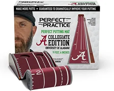 PERFECT PRACTICE Putting Mat Collegiate Edition - Univ. of Alabama - Indoor Golf Putting Green with 2 Holes for Practicing at Home or in The Office - Gifts for Golfers - Golf Accessories for Men