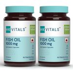 HealthKart hk vitals Fish Oil (120 Capsules) | For Men And Women (1000mg Omega 3 with 180mg EPA & 120mg DHA) | For Heart and Joints Health