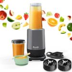 Preethi MiniBlend, Blender Mixer Grinder, 2 Jars, perfect for Smoothies, Purees, and Baby food, 2 Razor sharp Ninja blades, Grind, & Store, Blend & Carry, 2 Year Warranty, Lifelong Free Service, Black