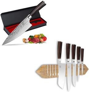 imarku 8 Inch Damascus Chef Knife Magnetic Knife Holder for Wall 16 Inch