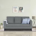 Adorn India Hallton Plain 3-Person Sofa (Grey, Wood)