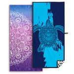 OCOOPA Microfiber Beach Towel Sand Free, Extra Large 71''X32'' Oversized Towels, Lightweight Compact Quick Dry Absorbent Pool Towel for Bath,Camping,Swimming,Travel Accessories, 2 Pack