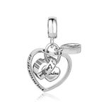 SBI Jewelry Heart Grandma Charm Compatible with Pandora Charm Bracelet Love Beloved Grandmother Grandma Granny Mothers Day Birthday Anniversary