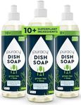 Puracy Natural Dish Soap - Skin-Softening Plant-Based Dishwashing Soap, Non-Toxic Dish Soap, Organic Liquid Dishwashing Detergent Soap (Green Tea & Lime, 16 fl oz, 3 Pack)
