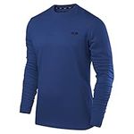 TCA Men's Element Long Sleeve Crew Neck Running Top - Twilight Blue, S