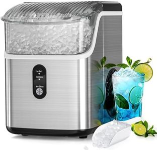 Nugget Countertop Ice Maker with Soft Chewable Pellet Ice, Automatic Cleaning, 34Lbs/24H, Pebble Ice Machine with Ice Scoop, Sonice Ice, One Click Operation for Office/Home/Bar(Stainless Steel Silver)