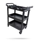 Adam's Polishes Premium Detail Cart - Car Detailing Cart 3-Tiered Shelves 250 Pound Per Shelf Capacity - Heavy Duty Casters Rolling Cart, Features Bottle Holders, Cutouts, & Pegs for Organization