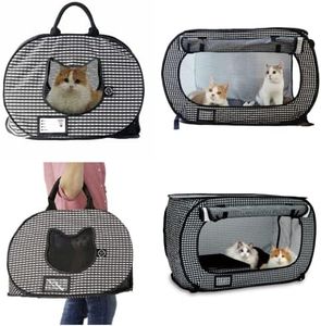 Necoichi Portable Stress Free Cat Cage/Kennel and Ultralite Pop-up Carrier Bundle