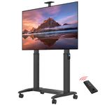 NB ERGONOMIC Heavy Duty Motorized Mobile TV Cart for Max 120'' LCD OLED Flat Panel Screen TV or Smart Board, Load up to 300lbs, Max VESA 1000x600 Electric Lifting Stand A80