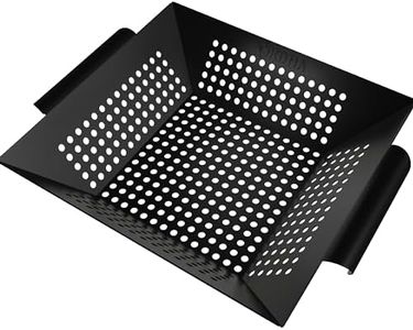 Kona Extra Large Grill Basket for Veggies - Premium Nonstick Grilling Basket/Grill Net - Essential Grilling Accessories For Outdoor Grill & BBQ, 14x13x4 Inches