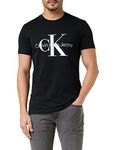 Calvin Klein Jeans Men's Core Monogram Slim Tee T Shirt, Ck Black, L UK